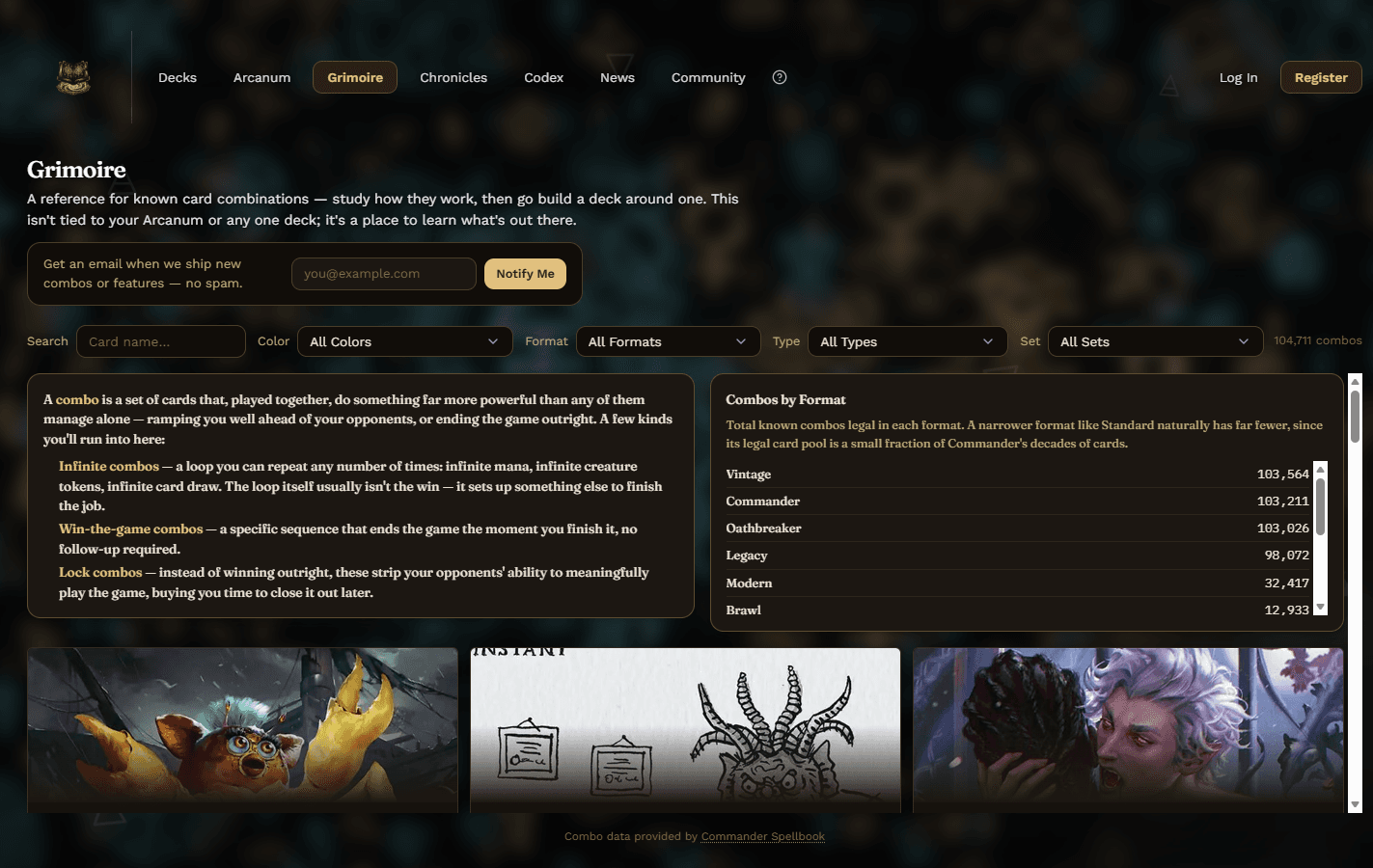 A screenshot of The Grimoire in Grimoire of the Planes